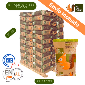 5 palés (385 sacos - 1 5 kg) de pellets NATURPELLET