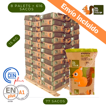 8 palés (616 sacos - 1 5 kg) de pellets NATURPELLET